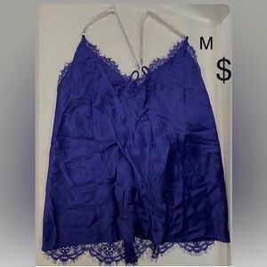 Victoria’s Secret Elegant Purple Lace Trim Camisole and Shorts Set